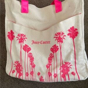 Juicy Couture Cream and Pink Palm Tote